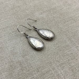 Woman’s Sterling silver etched tardrop Earrings